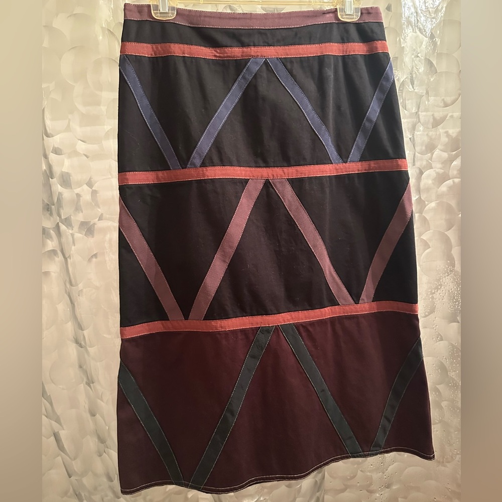 Elegant Black and Burgundy Women's Skirt